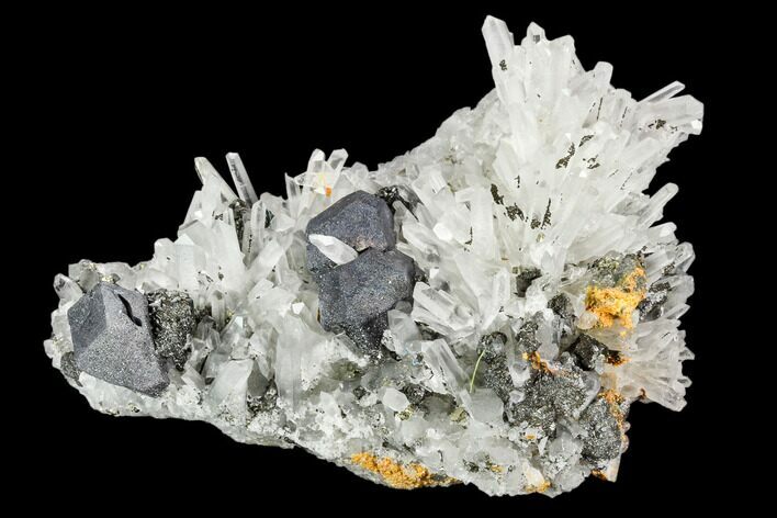 Quartz Crystals with Orpiment & Galena - Peru #120124